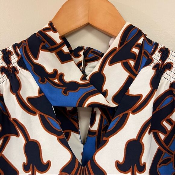 Chicos black label printed long sleeve blouse size Sm - Picture 4 of 9